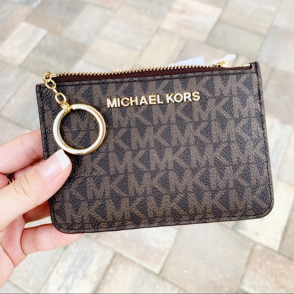 Michael Kors brown acorn coin wallet ID holder - Picture 2 of 3